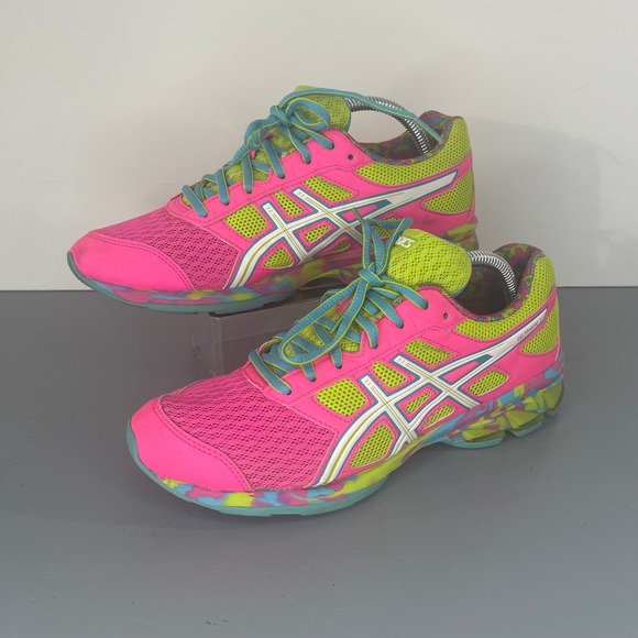 ASICS GEL-Frantic 7 Women's Running Shoes Size 7.5 Pink Green Colorful - Picture 1 of 11